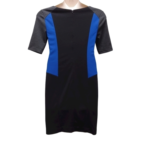 Dana Buchman Women's Blue & Black Color Block Sheath Dress - Picture 2 of 4